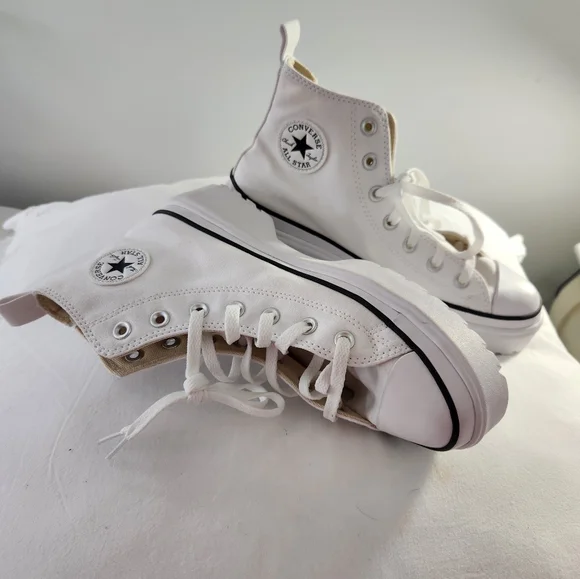 Converse White High-Top Platform Sneakers - Picture 8 of 8